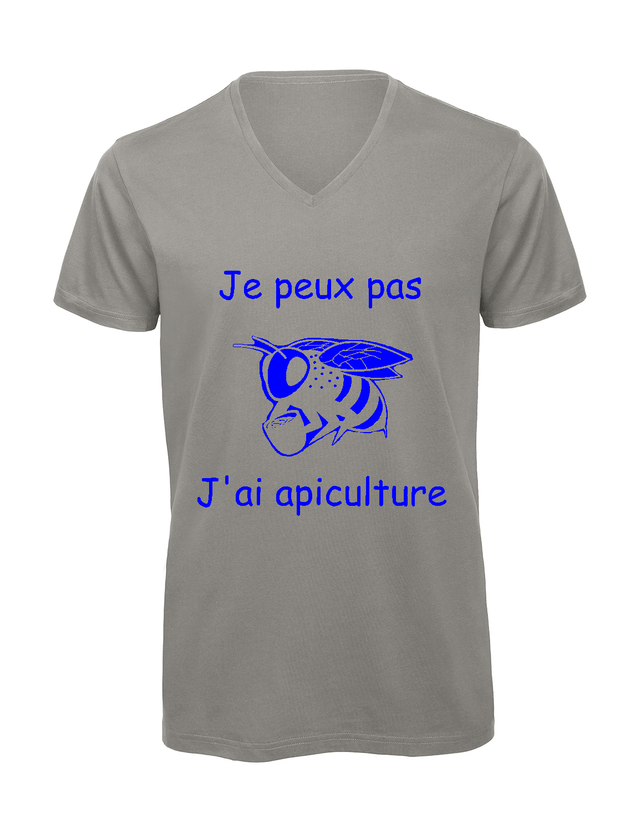 T-shirt homme col v "Je peux pas j'ai apiculture"