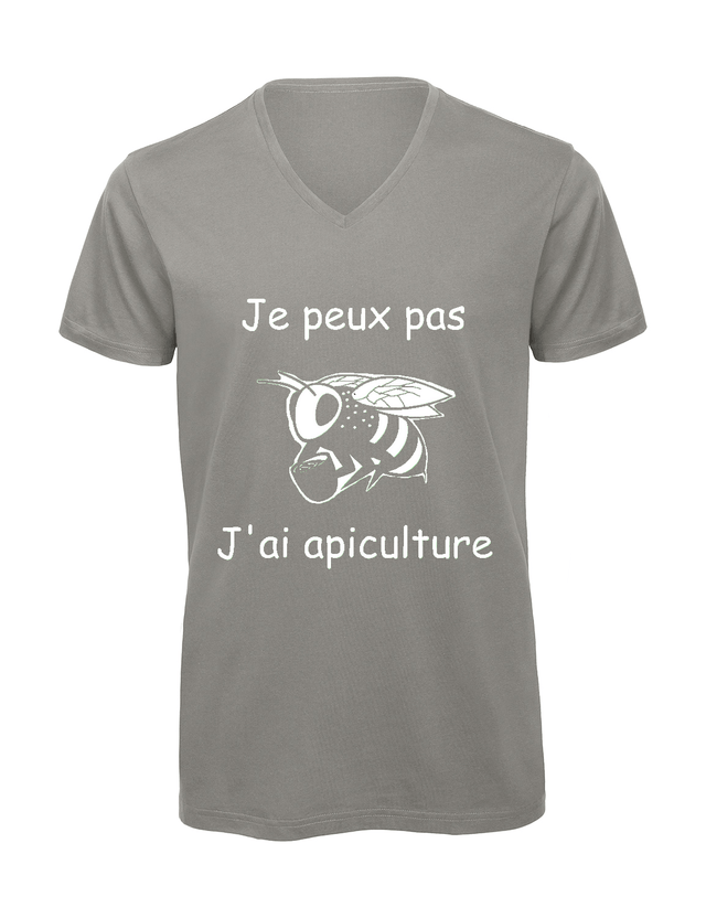T-shirt homme col v "Je peux pas j'ai apiculture"
