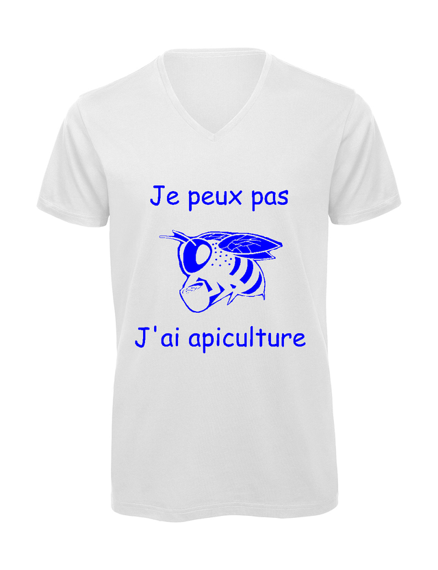 T-shirt homme col v "Je peux pas j'ai apiculture"