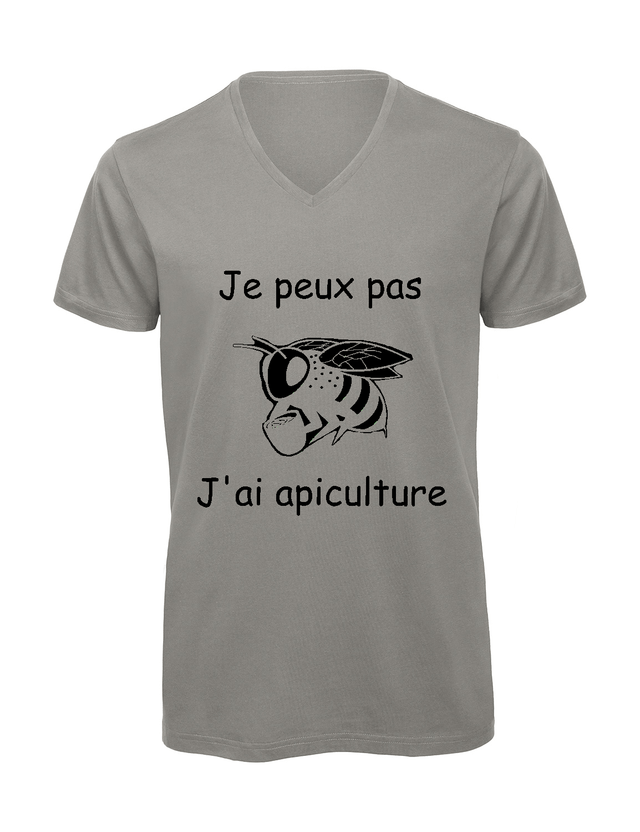 T-shirt homme col v "Je peux pas j'ai apiculture"