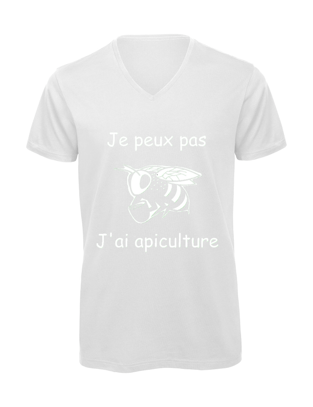T-shirt homme col v "Je peux pas j'ai apiculture"